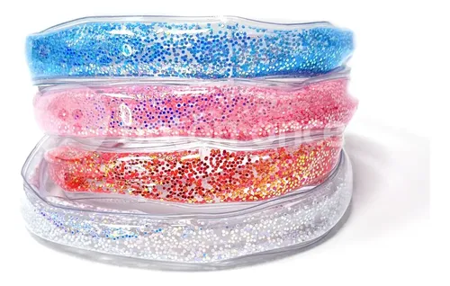 Vincha Infantil Transparentes Con Lentejuelas Por Unidad