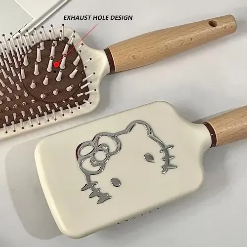Lindo Cepillo Para Pelo Grueso, Rizado Y Fino, Antiestatico Blanco.