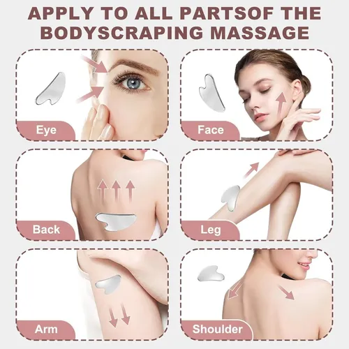 Herramienta Guasha Facial Metal Para Rejuvenecer Y Reducir B