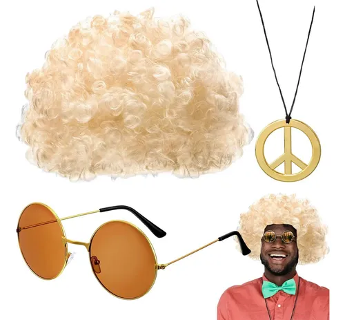 /peluca Disco Y Gafas De Sol Conjunto De Accesorios Para Gold