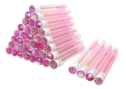 Q 40x Rímel Desechable Cepillo Rímel Varitas Tubo Rosa A