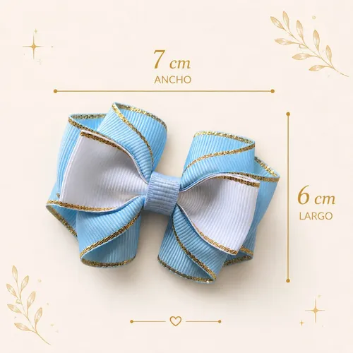 Moño Colita Niña Lazo Set X6 Cinta Gros Importada