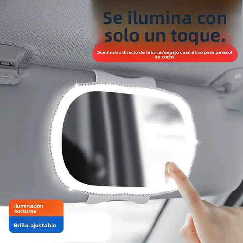 Espejo De Maquillaje Para El Auto Con Luz Para Retocarse Ba