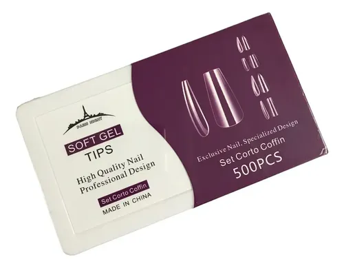 Tips Cortos Para Soft Gel Y Press On Nails Paris Night X500u