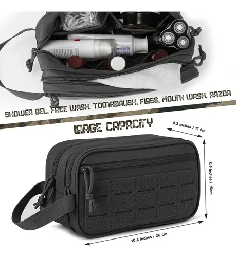 Bolsa De Aseo  Negra Molle Impermeable Para Viaje