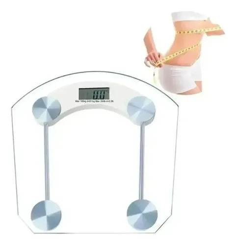 Balanza Portatil De Baño Digital De Vidrio Y Acero 180 Kg Color Cuadrado