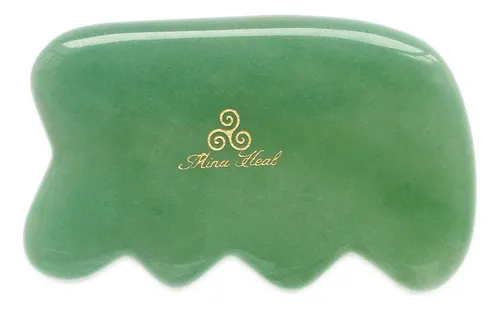 Masajeador Facial Gua Sha Jade Verde Para Cuidado Skin