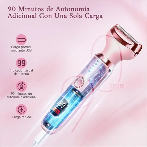 Depiladora Eléctrica Para Mujer Bikini 4 En 1 Recargable