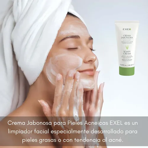 Crema Jabonosa Antiacne Tea Tree Oil Nutre Hidrata Exel 100m