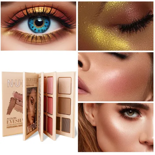 Paleta De 43 Sombras, Rubor, Contorno E Iluminador Mate Bri