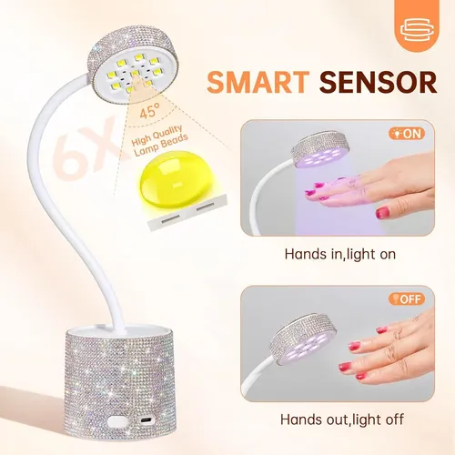 Lámpara De Uñas Uv Led Inalámbrica Christine Shelly 27w