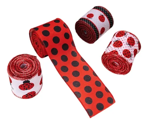 Cinta Labybug Para Fiestas, Lazos Para El Pelo Y Manualidade
