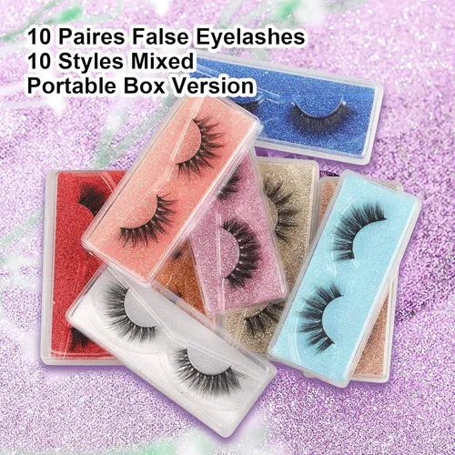 Pestañas Postizas Pawotence 18mm 3d Faux Mink 10 Pares