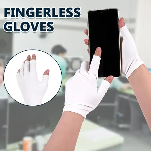 Guantes Blancos Sin Dedos Algodón Para Manos Secas Y Eczema