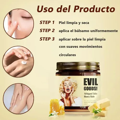 ~ Evil Goods Crema, 100ml Cebo De Res For La Cara, Cebo ~
