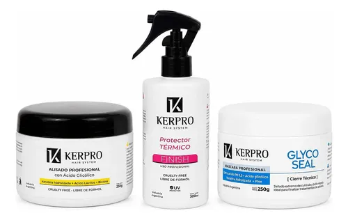 Kit Alisado Keratina Kerpro + Finish + Máscara Sin Formol