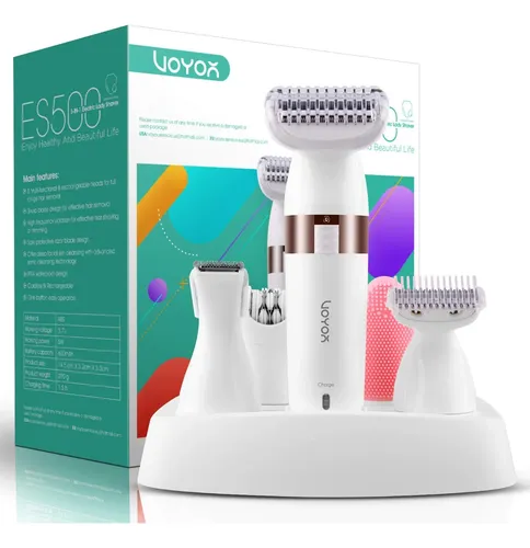 Kit De Afeitadora Eléctrica Voyor Es500 5 En 1 Para Mujer