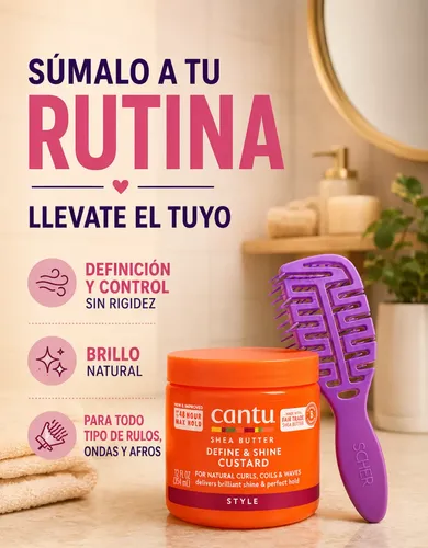 Gel Crema Custard Cantu Definición Shea Butter+ Peine Rizos