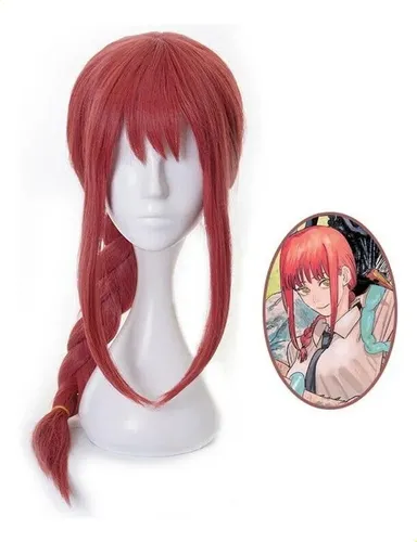 New .motosierra Hombre Makima Cosplay Peluca Larga 80 Cm I