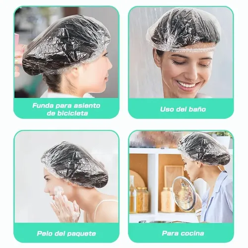 200 Gorros De Ducha Desechables 44-46 Cm, 2 Tallas
