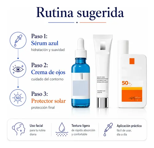 Kit Skincare Facial Sérum Hidratante Crema Ojos Protector
