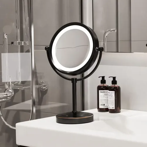 Espejo De Maquillaje Gurun Recargable Con Luz Led Y Aumento