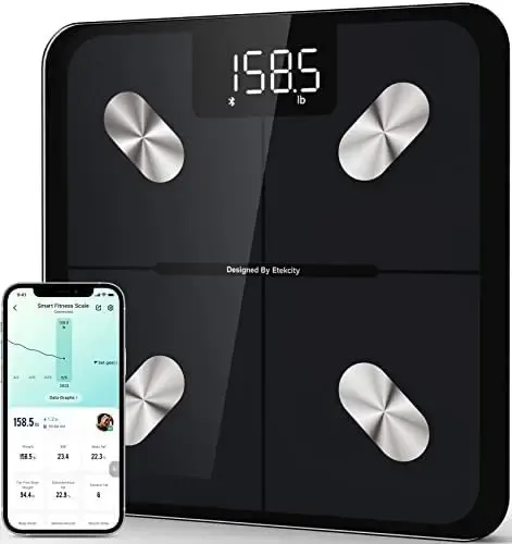 Báscula Digital Etekcity Bluetooth Con Medidor Grasa Corporal Negra