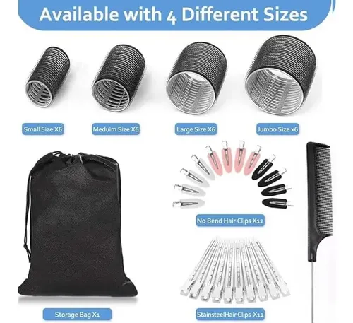 Juego De 50 Rulos Autoadhesivos Caija-h Para Cabello