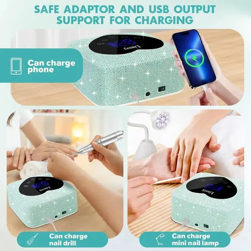 Lámpara De Uñas Uv Led Inalámbrica Con Pantalla Azul