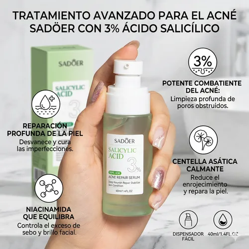 Sérum Facial Antiacné Ácido Salicílico Antimanchas Sadoer