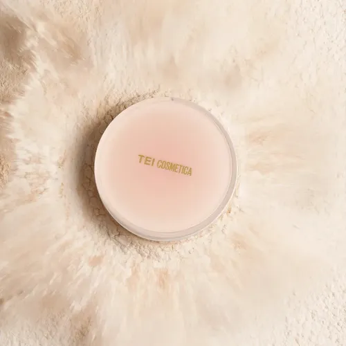 Polvo Fijador Traslúcido Tei Cosmética Con Espejo Y Esponja Sin Color