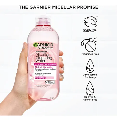 Agua Micelar Garnier Rosa 400ml Hidratante Vegano 2 Pzs