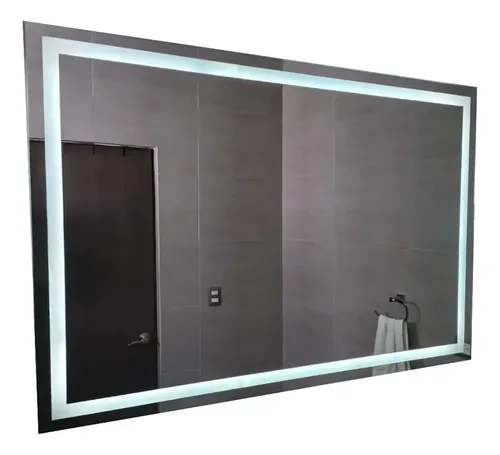 Espejo Esmerilado Rectangular Luz Led 100x70cm