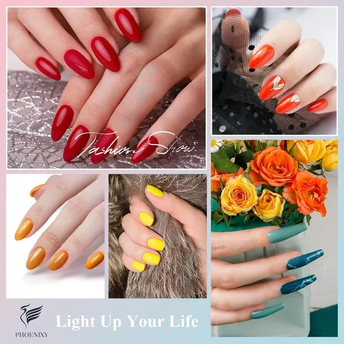 Set Esmaltes Gel Phoenixy 24 Piezas 21 Colores