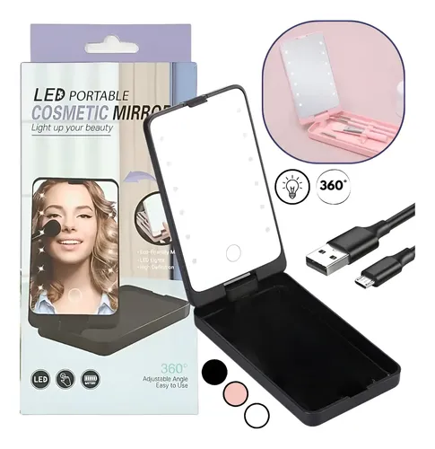 Espejo Con Luz Led Rotacion 360° Para Colocar Accesorios