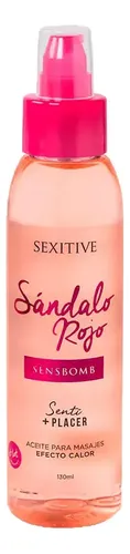 Aceite Corporal Masajes Efecto Calor Sandalo Rojo Placer