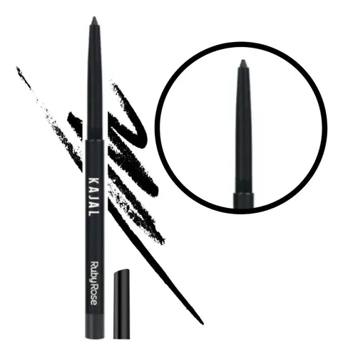 Delineador Retráctil Negro Kajal Ruby Rose Metalizado