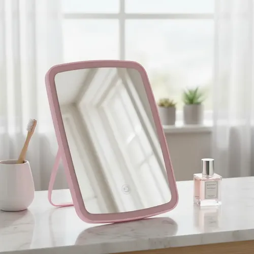 Espejo Led Portátil Recargable 3 Tonos De Luz Maquillaje