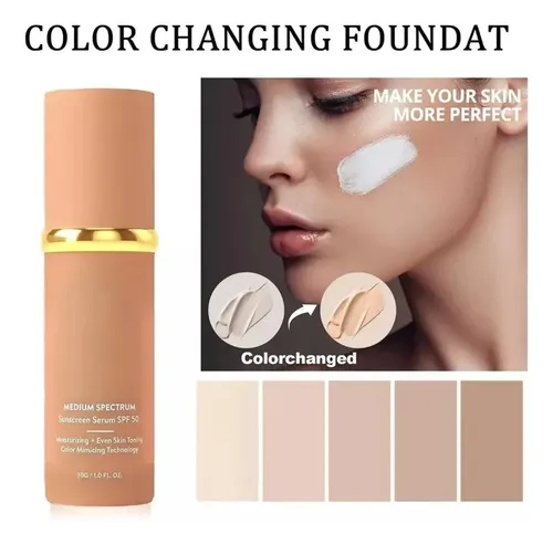 Bio Foundation 4 En 1, Base Hidratante Que Cambia De Color,