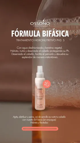 Keratina Ossono Shampoo Mascara Bifase Phiface Combo Kit  Crema