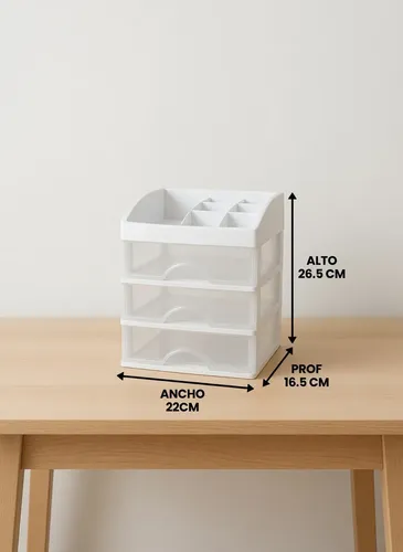 Organizador Maquillaje Caja De Cosméticos Cuatro Niveles Blanco