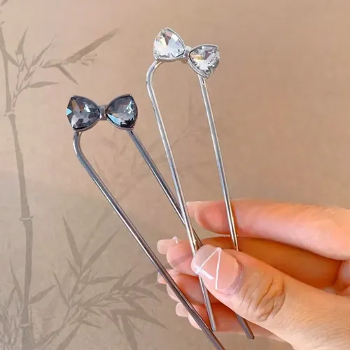 Horquilla Pelo Metal Palito Chino Rodetero Moño De Strass