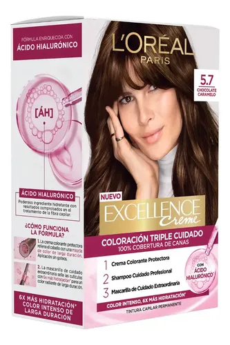 Kit Tintura Excellence Creme Tono 5.7 Chocolate Caramelo