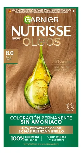 Kit Tintura Permanente Nutrisse Oleos 8.0 Rubio Claro 160ml