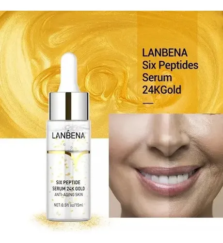 Sérum Facial Lanbena 24K Gold Péptidos Antiarrugas Piel Mixta 15mL