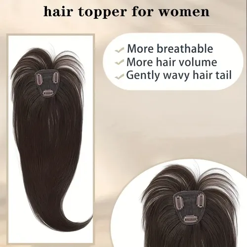 Zx,topper Capilar Mujer Castaño Oscuro Flequillo Volumen Cli