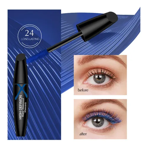 Máscara De Pestañas Alargadora Azul Para Ojos, Varita De Rím