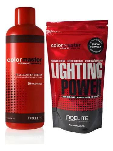 Polvo Decolorante Colormaster Oxidante De 30v Kit Fidelite