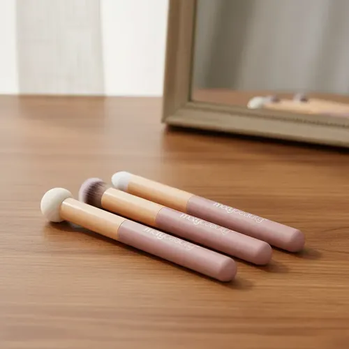 Set Brochas Maquillaje Profesional 3 Piezas Mely Beauty Rosa