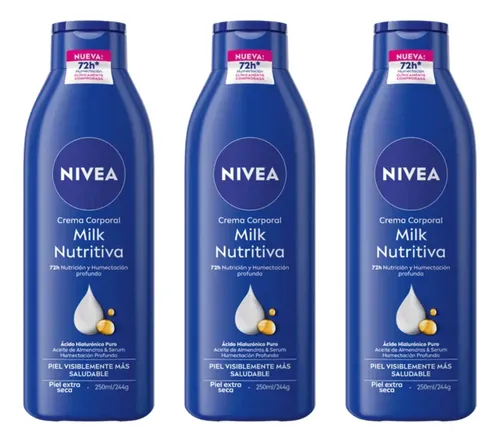 Pack Crema Nivea Cuidado Corporal Milk Nutritiva 250ml
